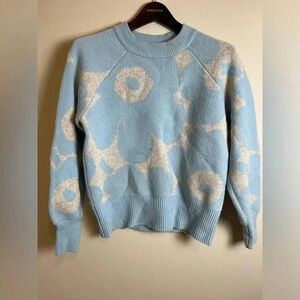 Marimekko Light Blue and Cream Sweater